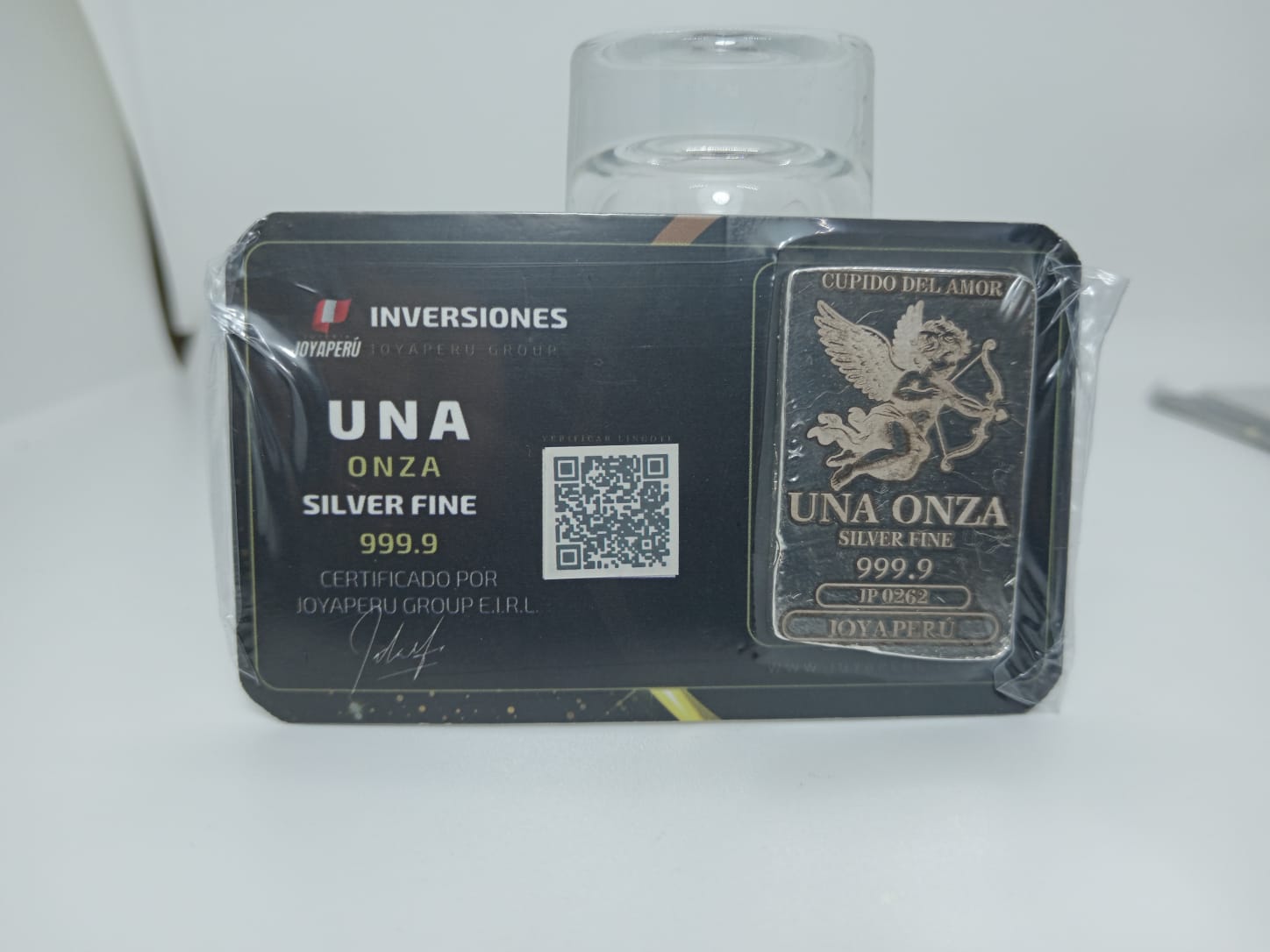 BARRA DE UNA ONZA PLATA 999.9 CUPIDO DEL AMOR - Imagen 2