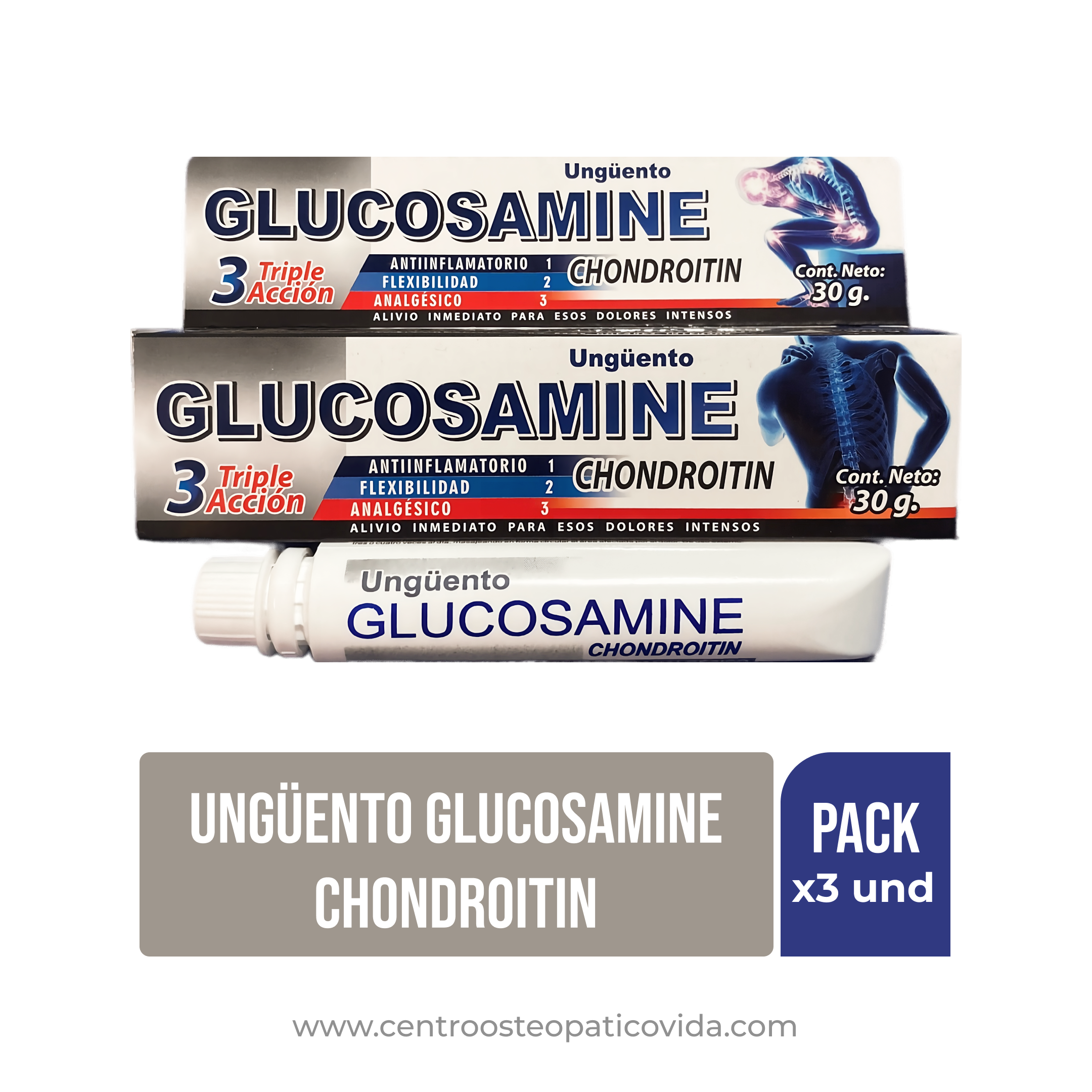 Ungüento GLUCOSAMINE CHONDROITIN – PACK 3 und