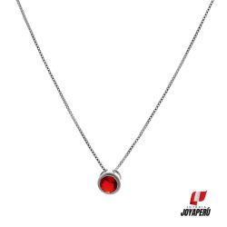 collar plata punto de luz Rojo