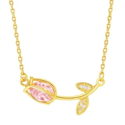 collar tulipán rosa