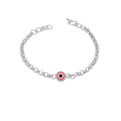 PULSERA ROLON CON OJO TURCO ROSA