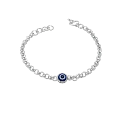 PULSERA ROLON CON OJO TURCO AZUL