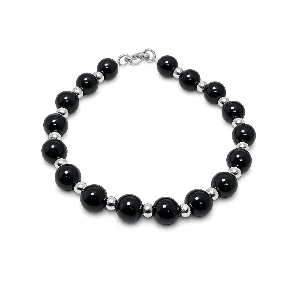 PULSERA ONIX 8MM CON PLATA 950 B4
