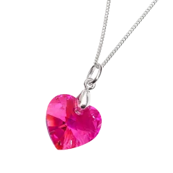 COLLAR CORAZON FUCSIA