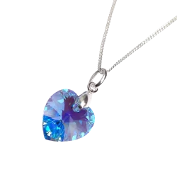 COLLAR CORAZÓN CELESTE