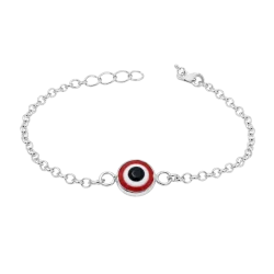 PULSERA ROLON CON OJO TURCO GRANDE ROJO