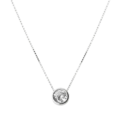 collar plata punto de luz blanco
