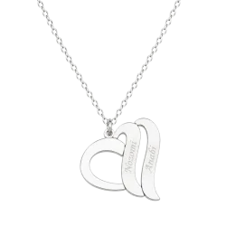 Collar corazón con dos nombres