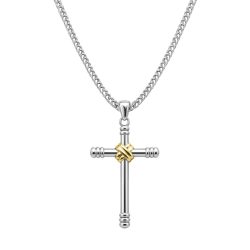 collar cruz divina con oro 18k y plata 950