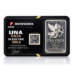 BARRA DE UNA ONZA PLATA 999.9 CUPIDO DEL AMOR