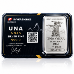 BARRA DE UNA ONZA PLATA 999.9 ZEUS DIOS DEL RAYO