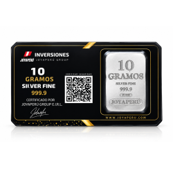 BARRA DE 10 GRAMOS PLATA 999.9
